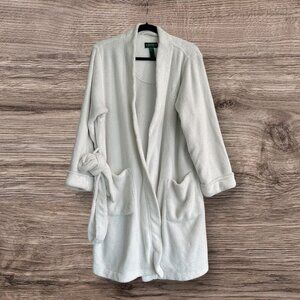 Lauren Ralph Lauren White‎ Plush Terry Robe • Women’s M • Tie Bathrobe Soft Cozy